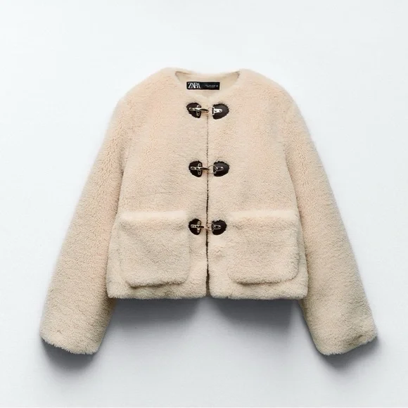 Zara Faux Shearling Jacket - Picture 1 of 8